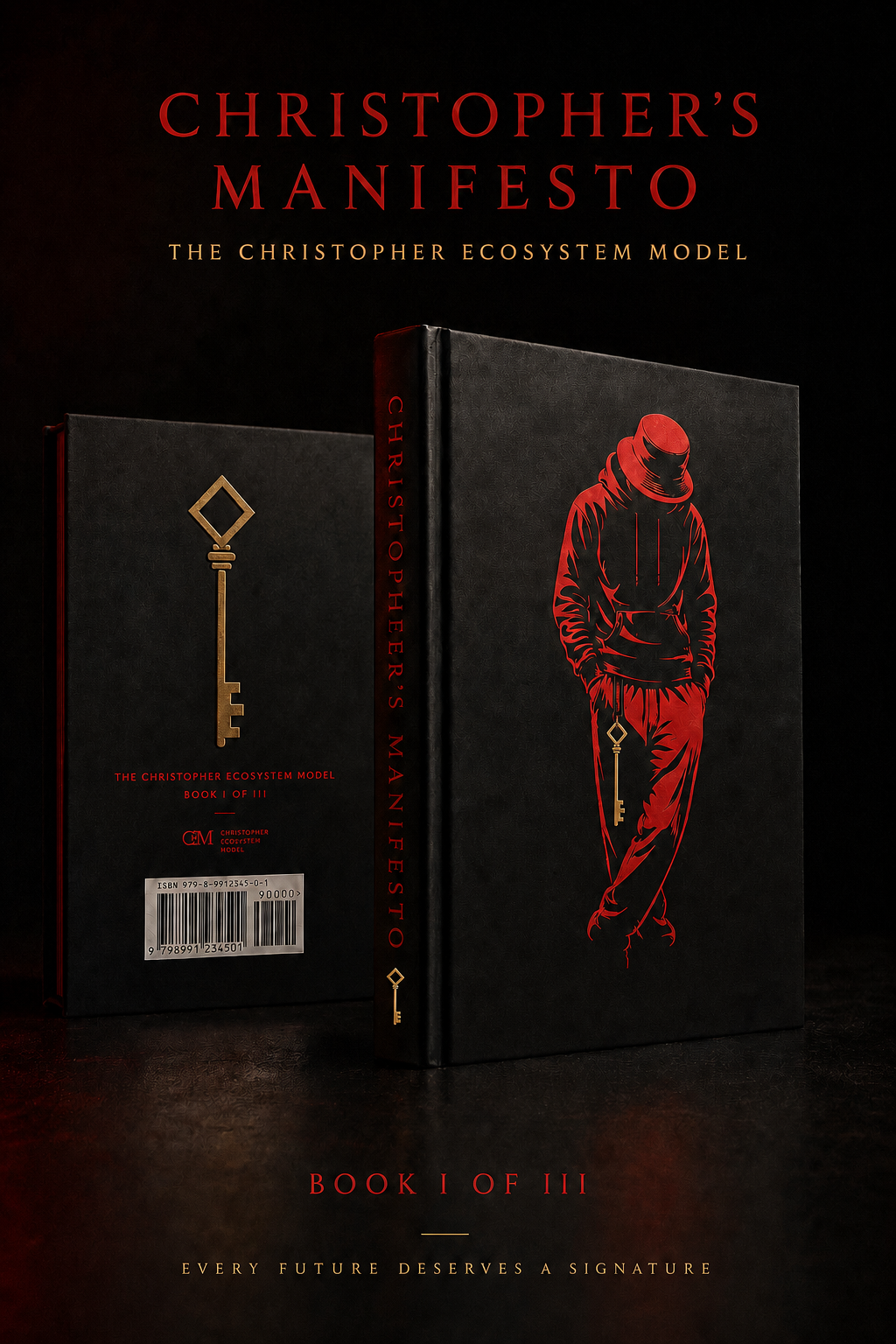 Christopher’s Manifesto book with approved diamond-loop key